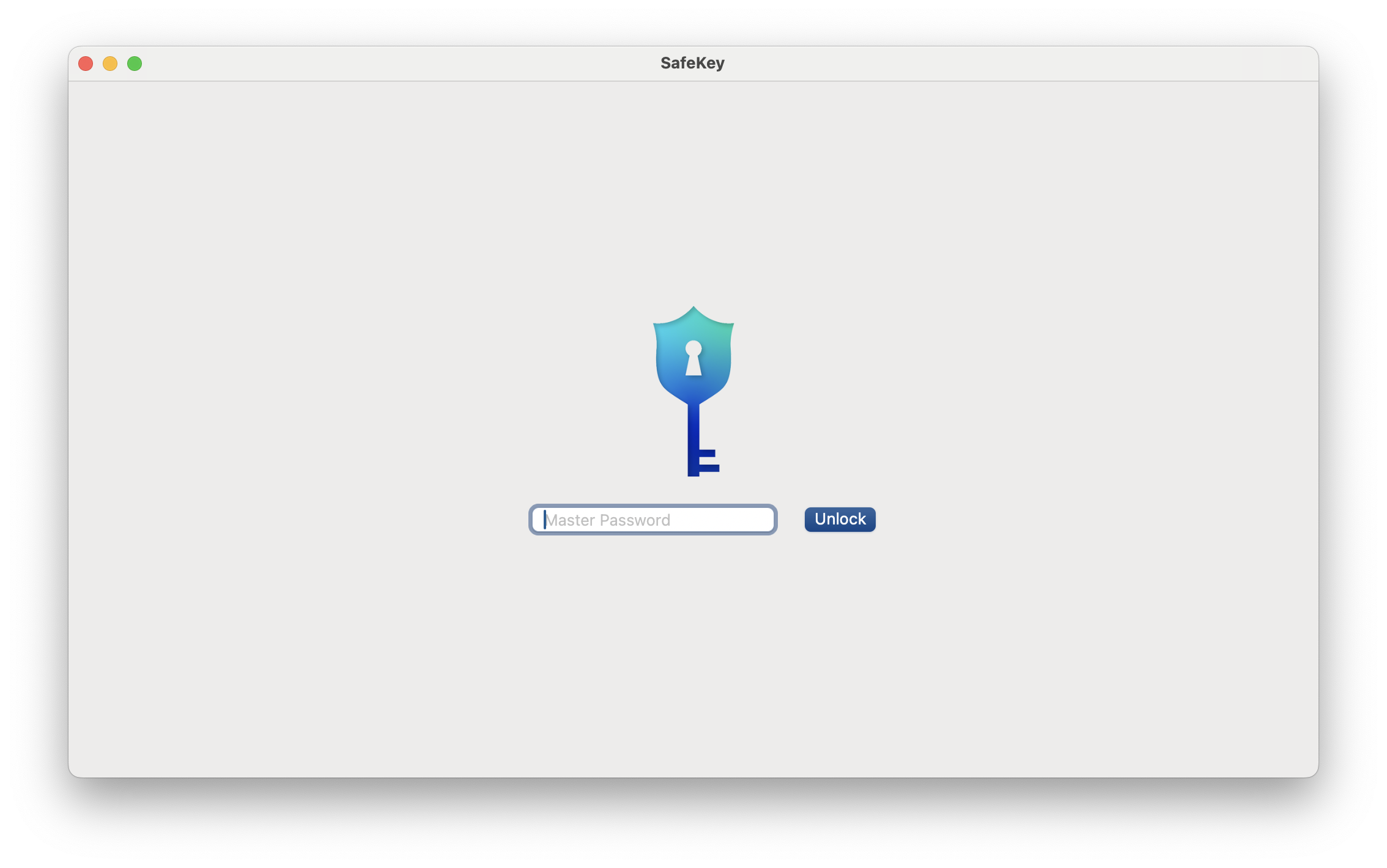Screenshot of SafeKey app running on Mac